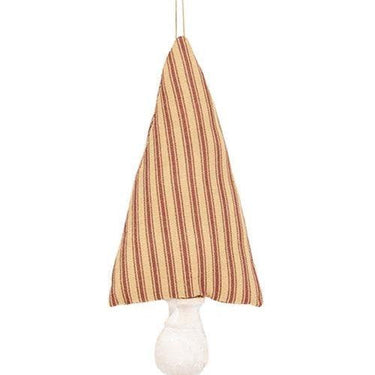 Red Ticking Stripe Fabric Christmas Tree Ornament 8 - The Fox Decor